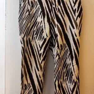 Chico's So Slimming Cream and Brown Crop Pants